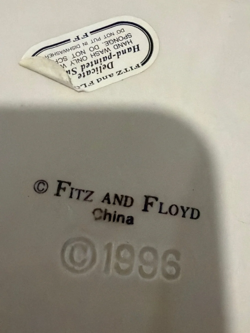 Vintage Fitz & Floyd Ceramic Basket weave Planter with Blue Bow Accent